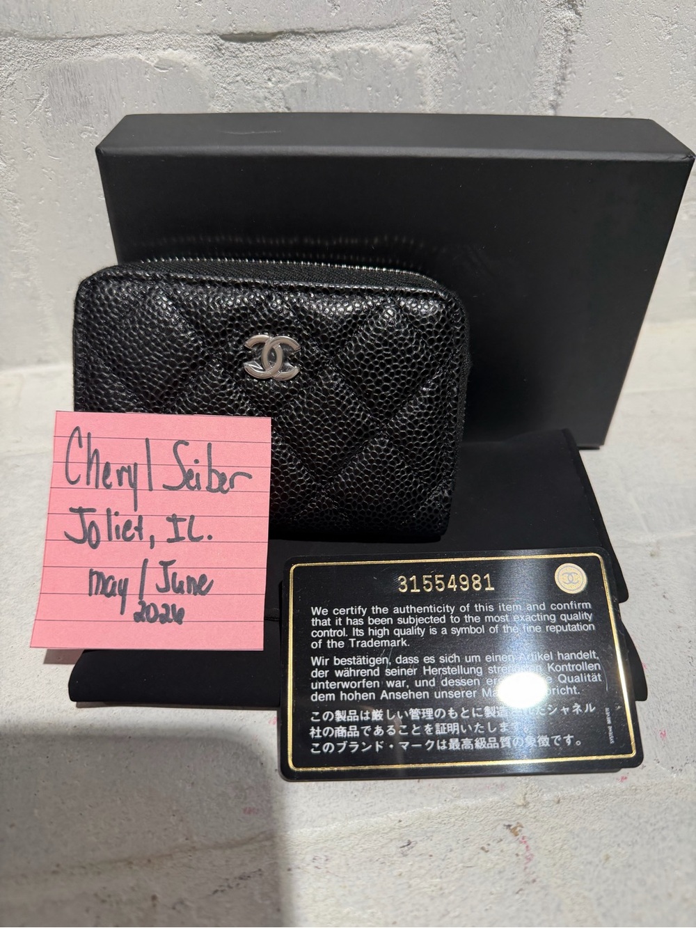 Chanel Zip Card Holder